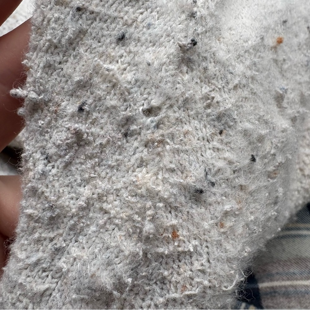 Sweater Set - joggers & v-neck sweater - speckled cream color - cotton blend - Picture 9 of 11
